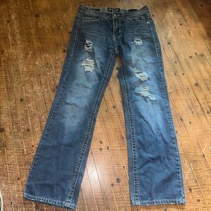 Buckle Black distressed low rise boot 29x30 normcore jeans